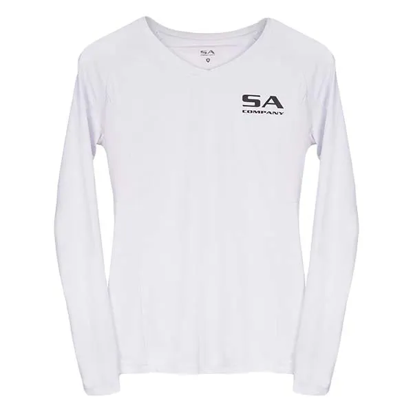 Women's Performance Long Sleeve Shirt | White | SA Logo