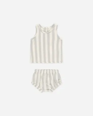 Woven Tank   Short Set || Sky Stripe