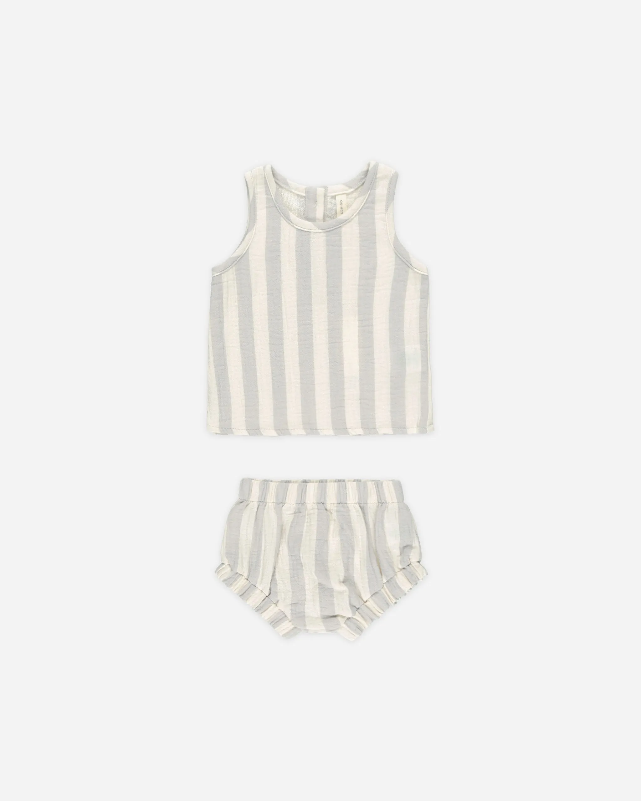 Woven Tank   Short Set || Sky Stripe