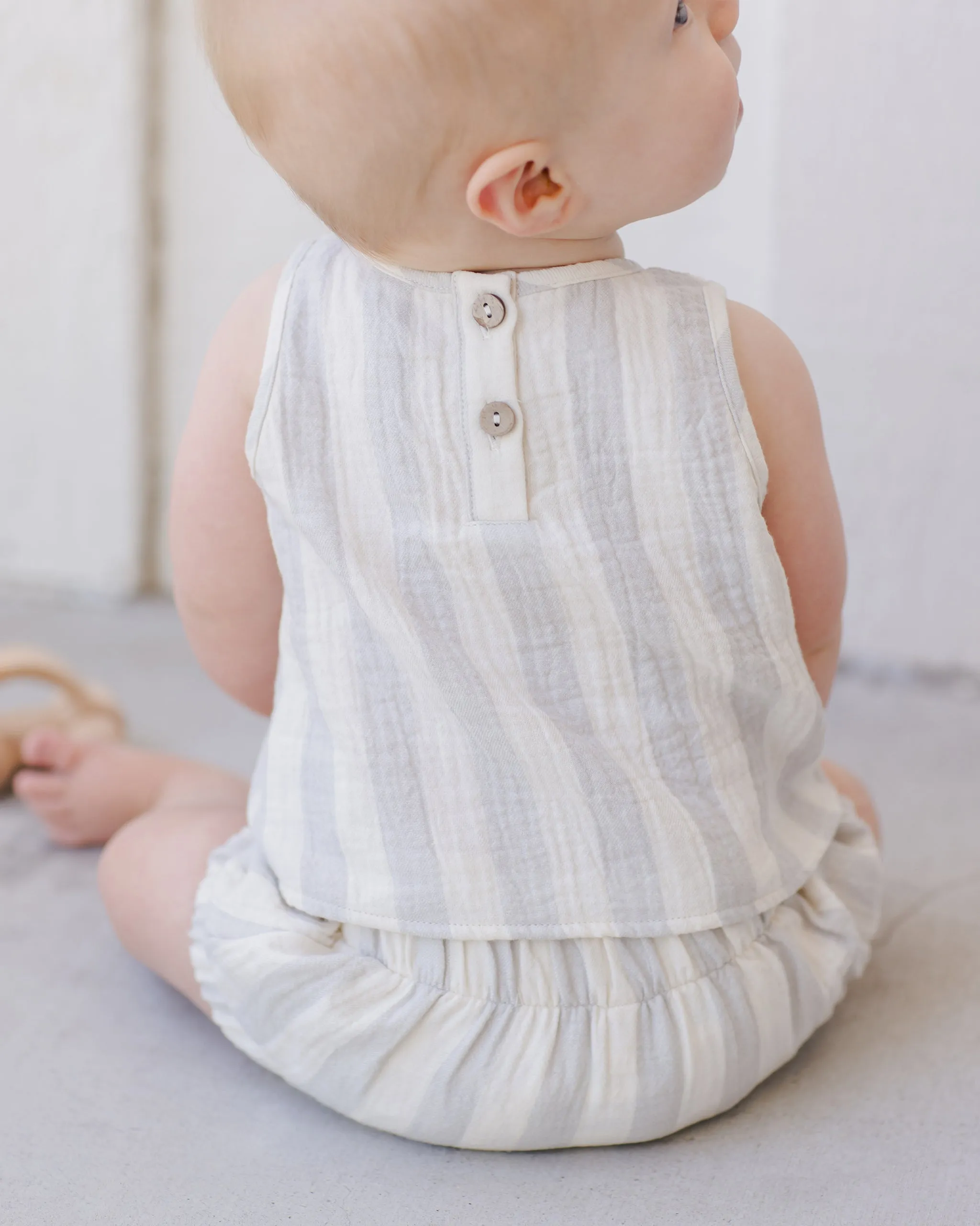 Woven Tank   Short Set || Sky Stripe