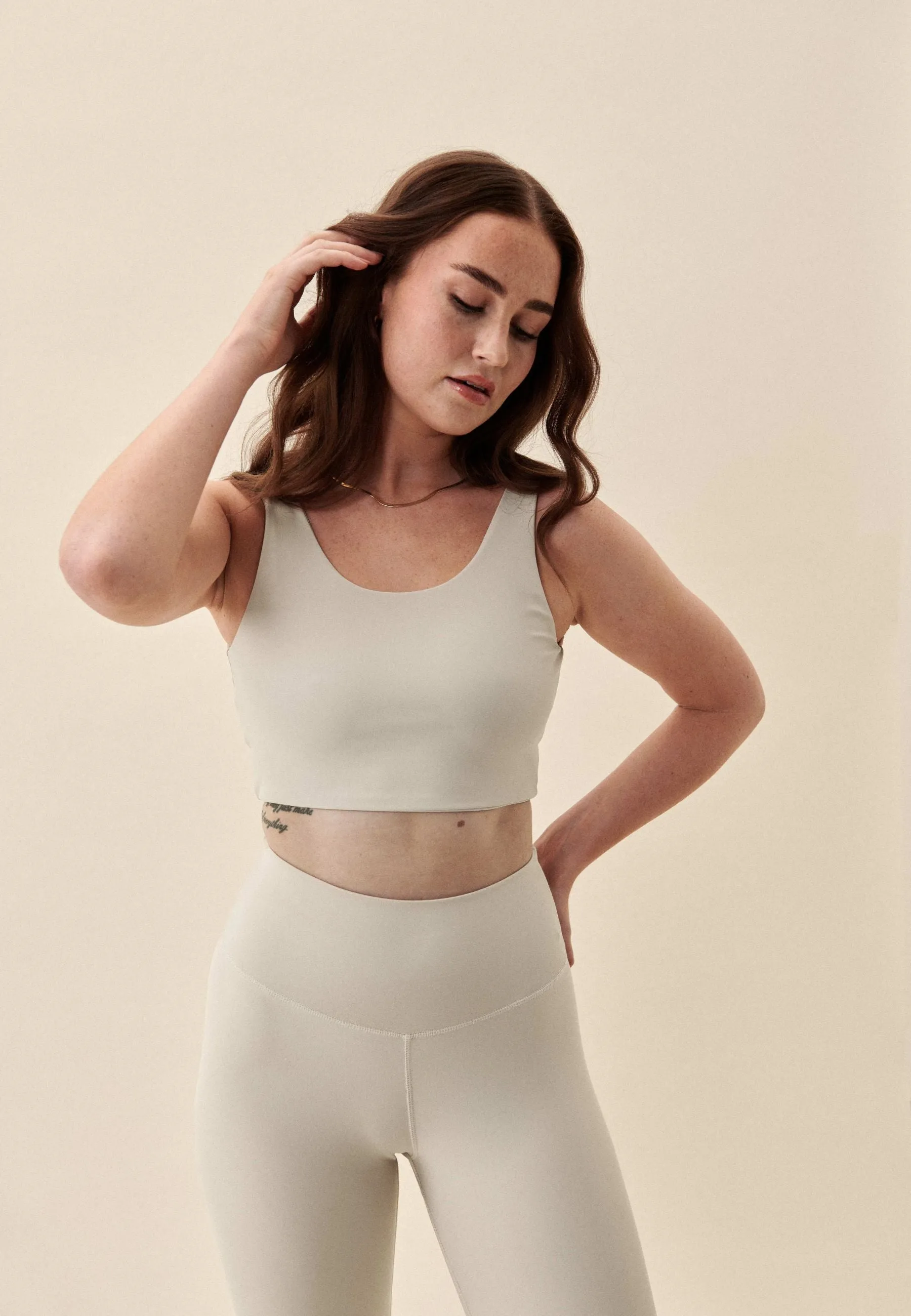 Yoga Midi Scoop Bra - Cream