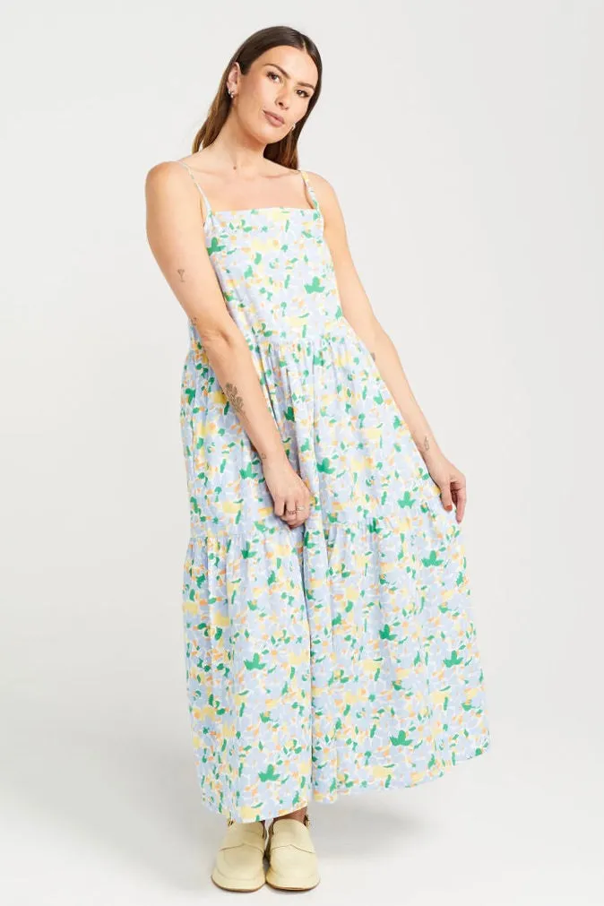 Ziggy Painted Blue Floral Dress