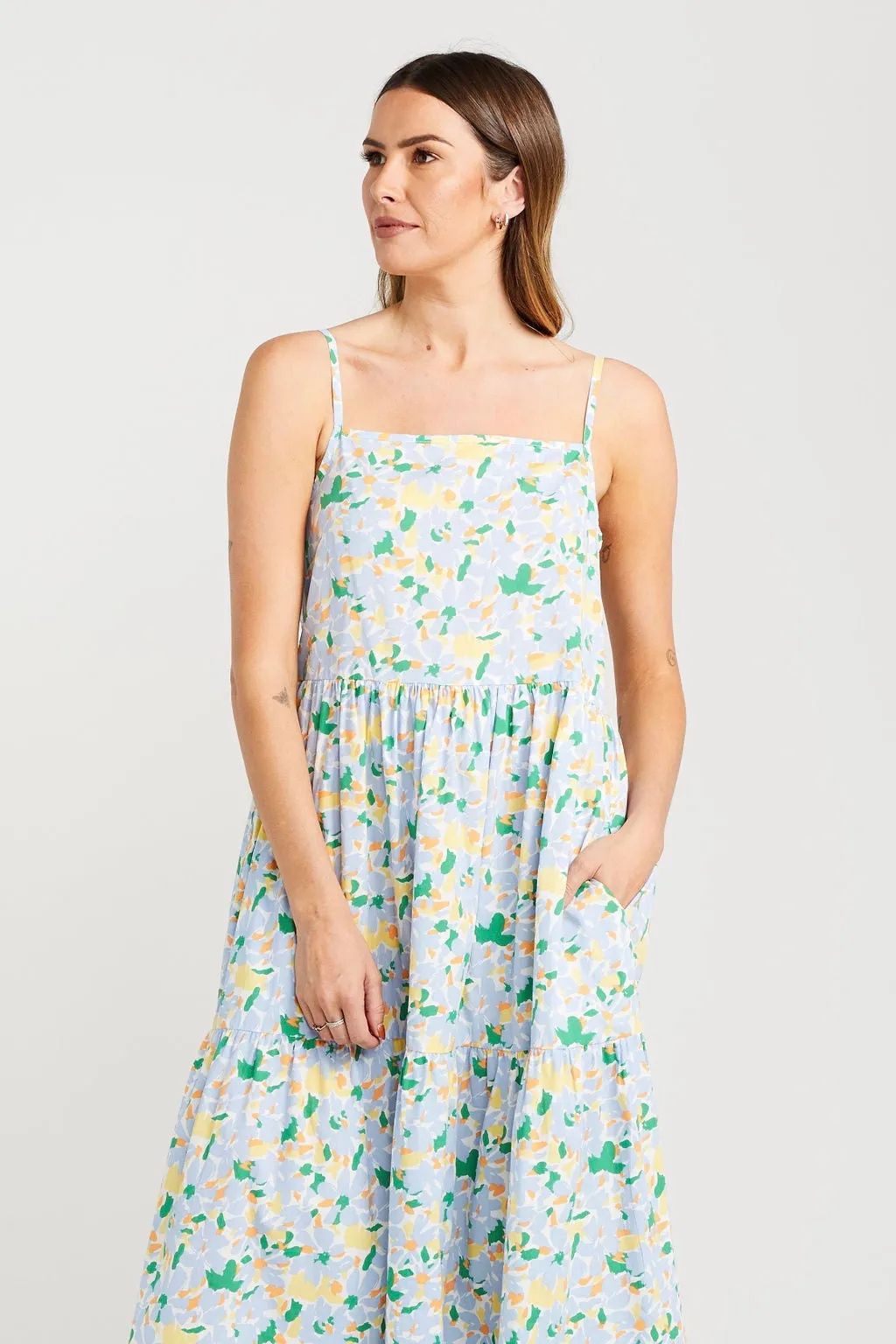 Ziggy Painted Blue Floral Dress