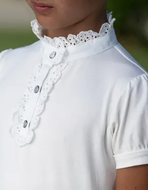Zoe WHITE Lace Front Ruffle Show Shirt