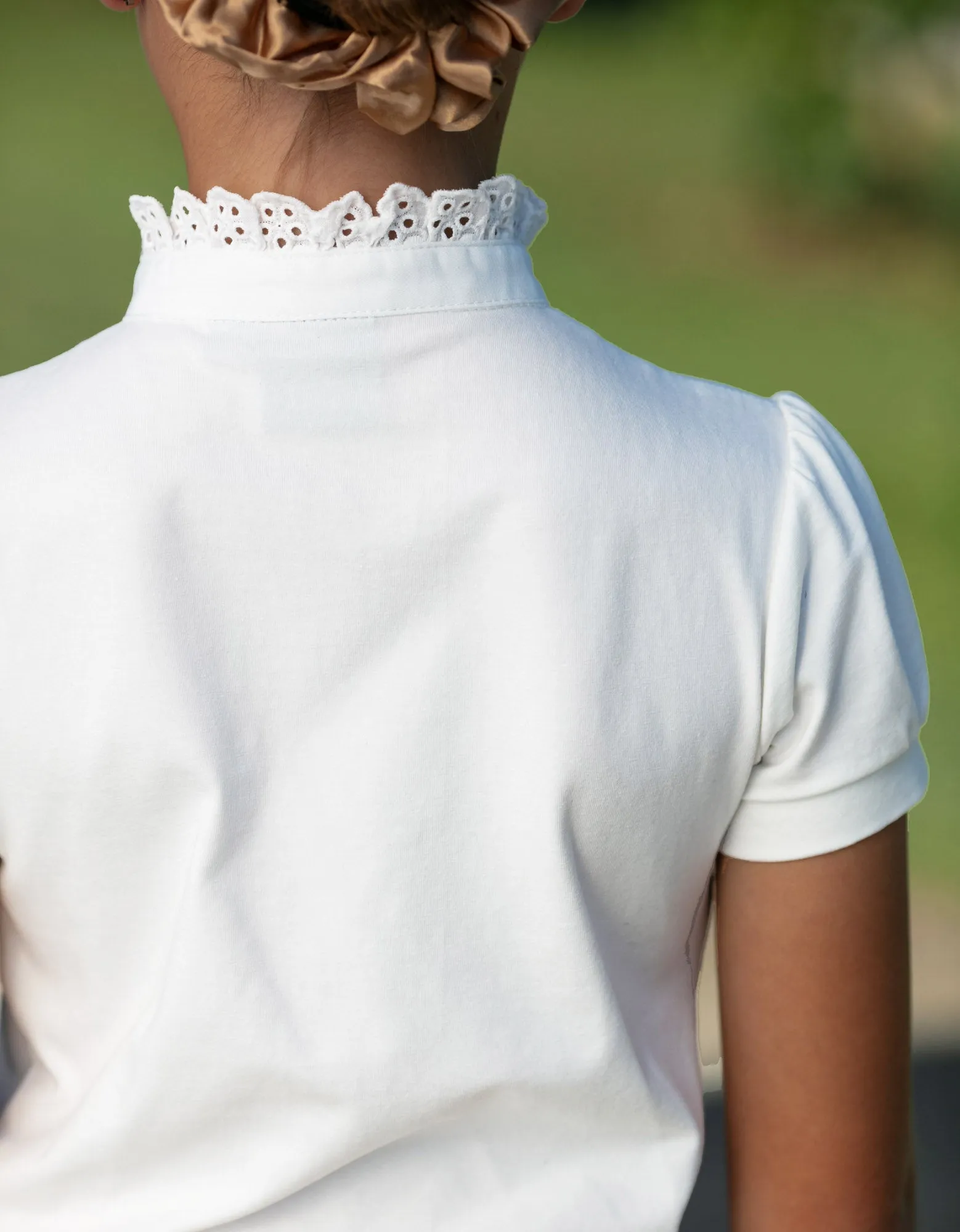 Zoe WHITE Lace Front Ruffle Show Shirt